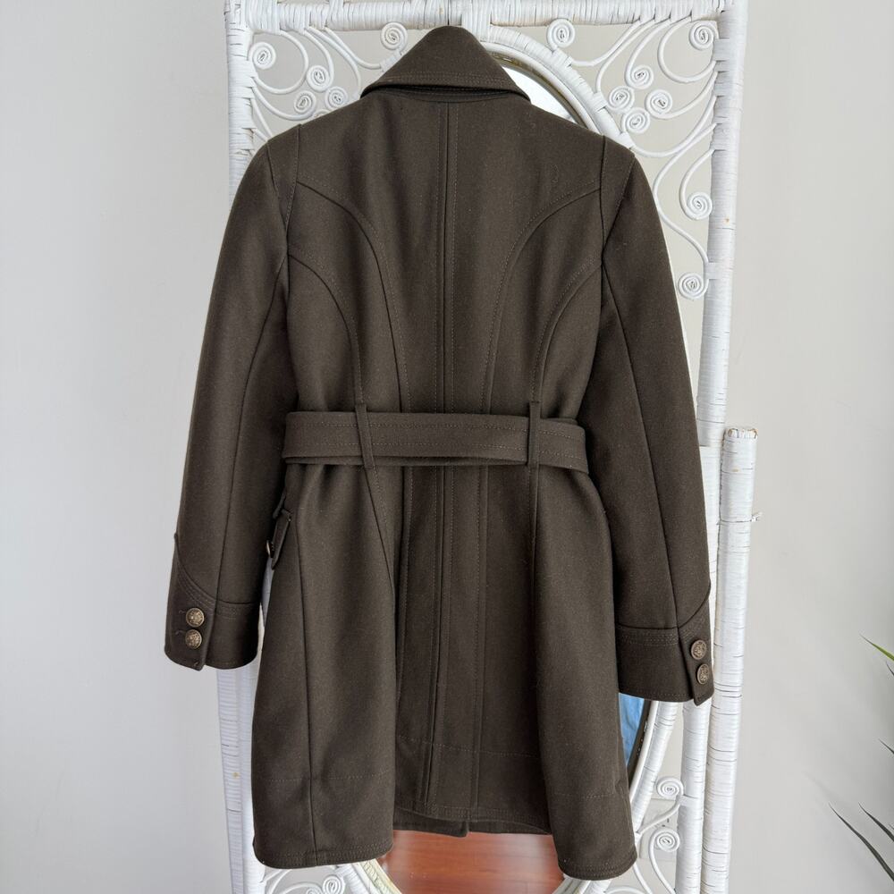 Vintage Worthington Wool Blend Coat Womens Small Green Military Double Breasted - Picture 6 of 14